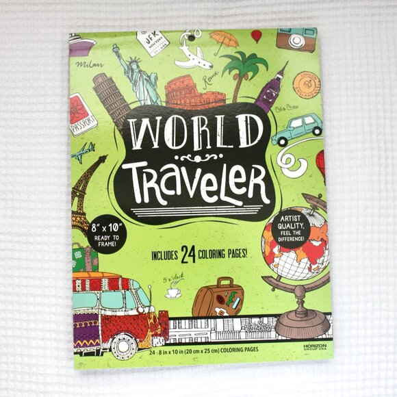 New Adult Coloring Book 3 Set Bundle: Travel and Animals - Picture 3 of 8